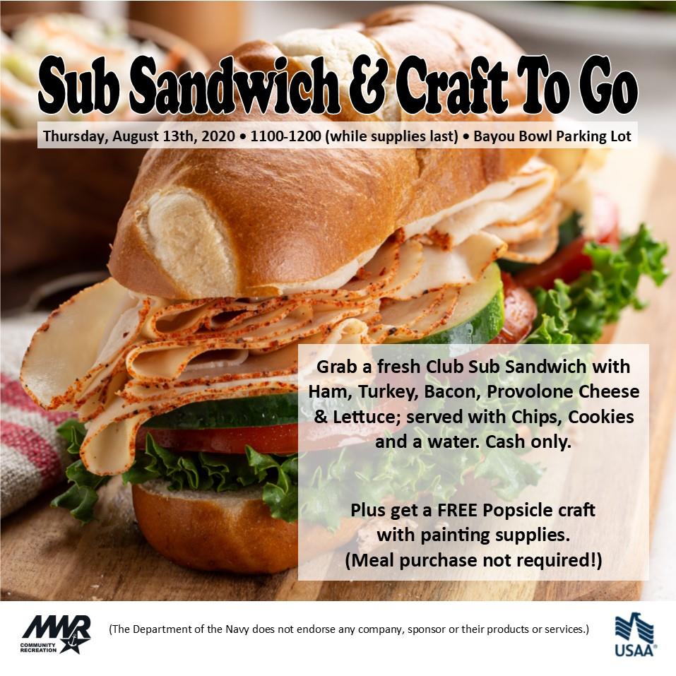 Sub Sandwich & Craft To Go Click here